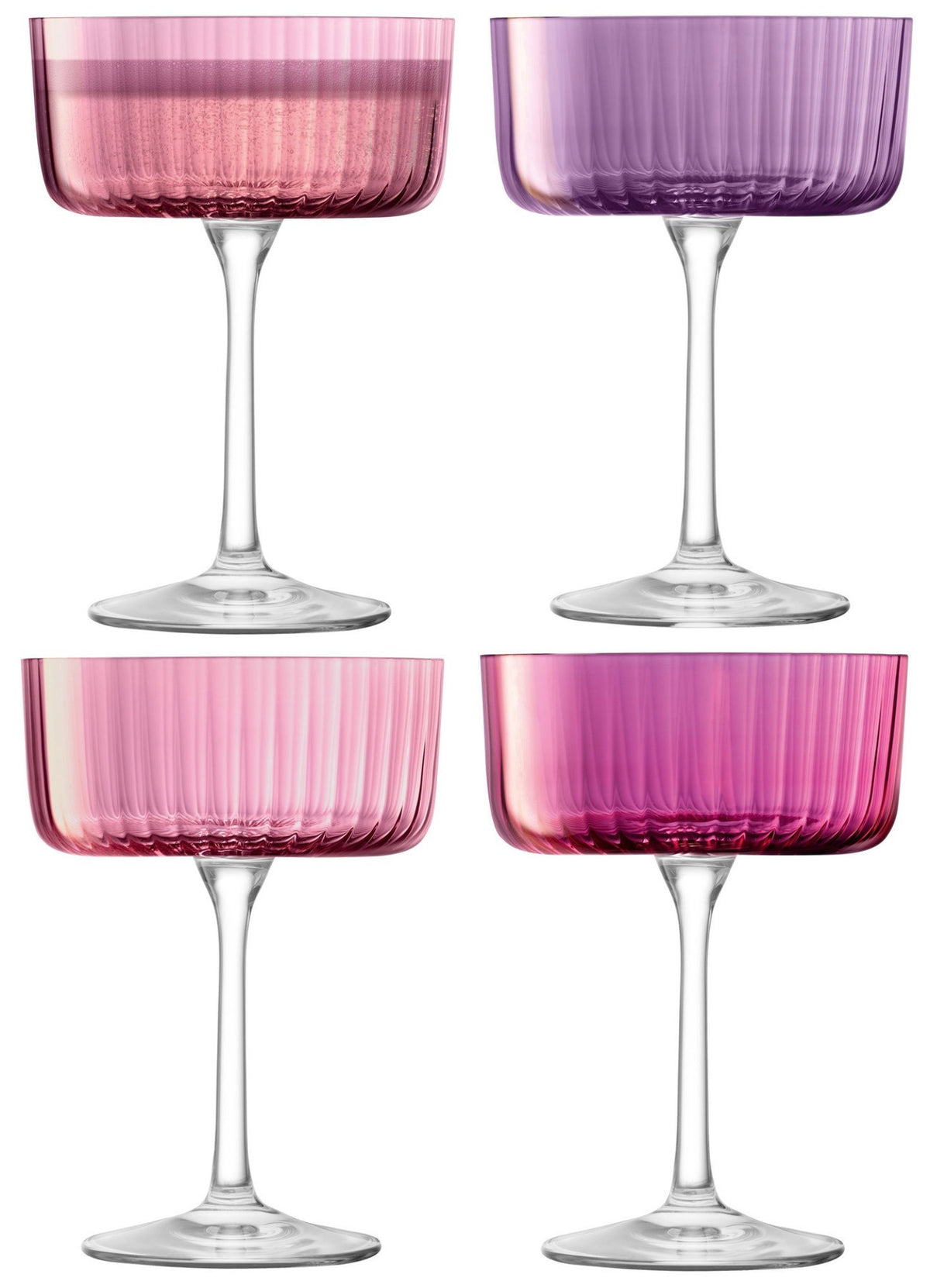 4er Set Gems Champagner/Cocktail Gläser 230ml in Pink präsentiert im Onlineshop von KAQTU Design AG. Champagner Flutes ist von LSA