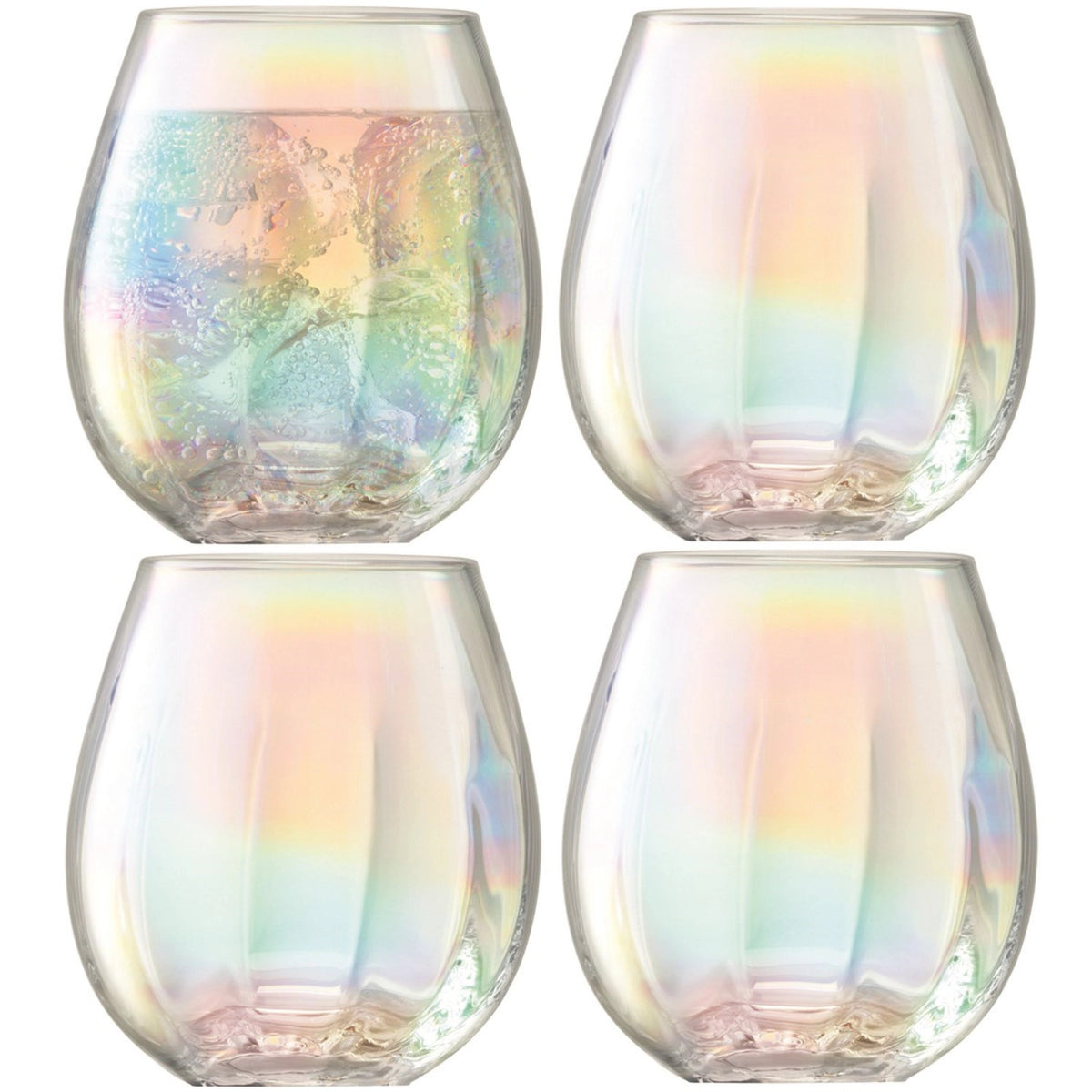 4er Set Pearl Becher 425ml - perlmutt in Transparent präsentiert im Onlineshop von KAQTU Design AG. Cocktailgläser ist von LSA