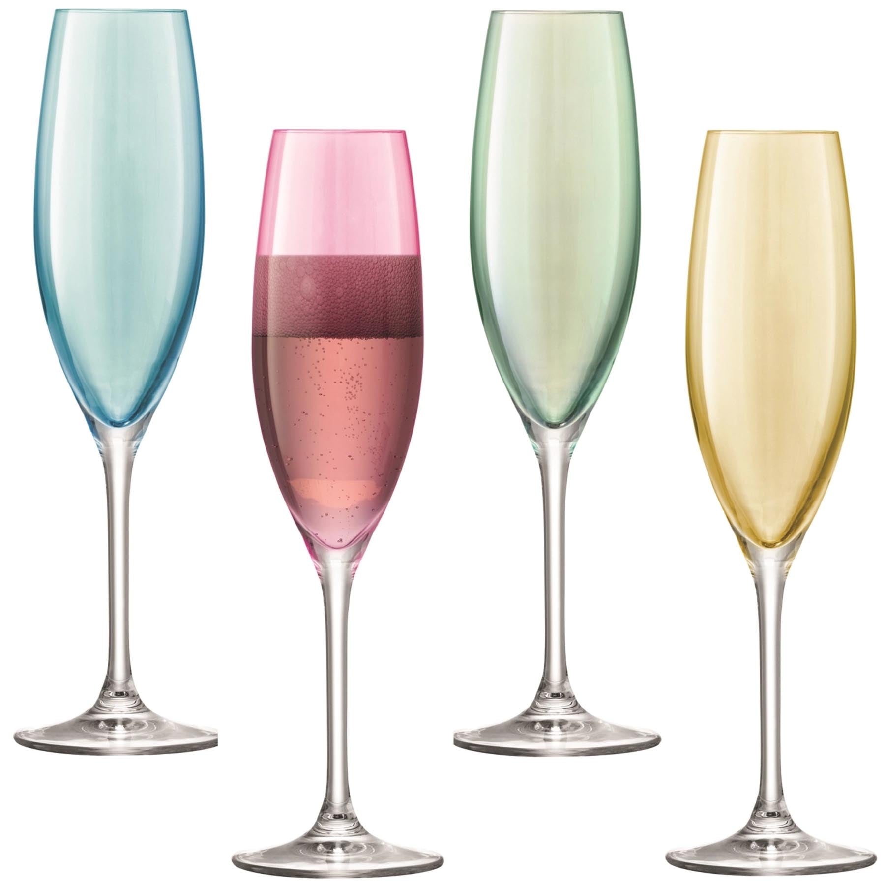 4er Set Polka Sektkelch 225ml - pastell assort. in Mehrfarbig präsentiert im Onlineshop von KAQTU Design AG. Glas ist von LSA