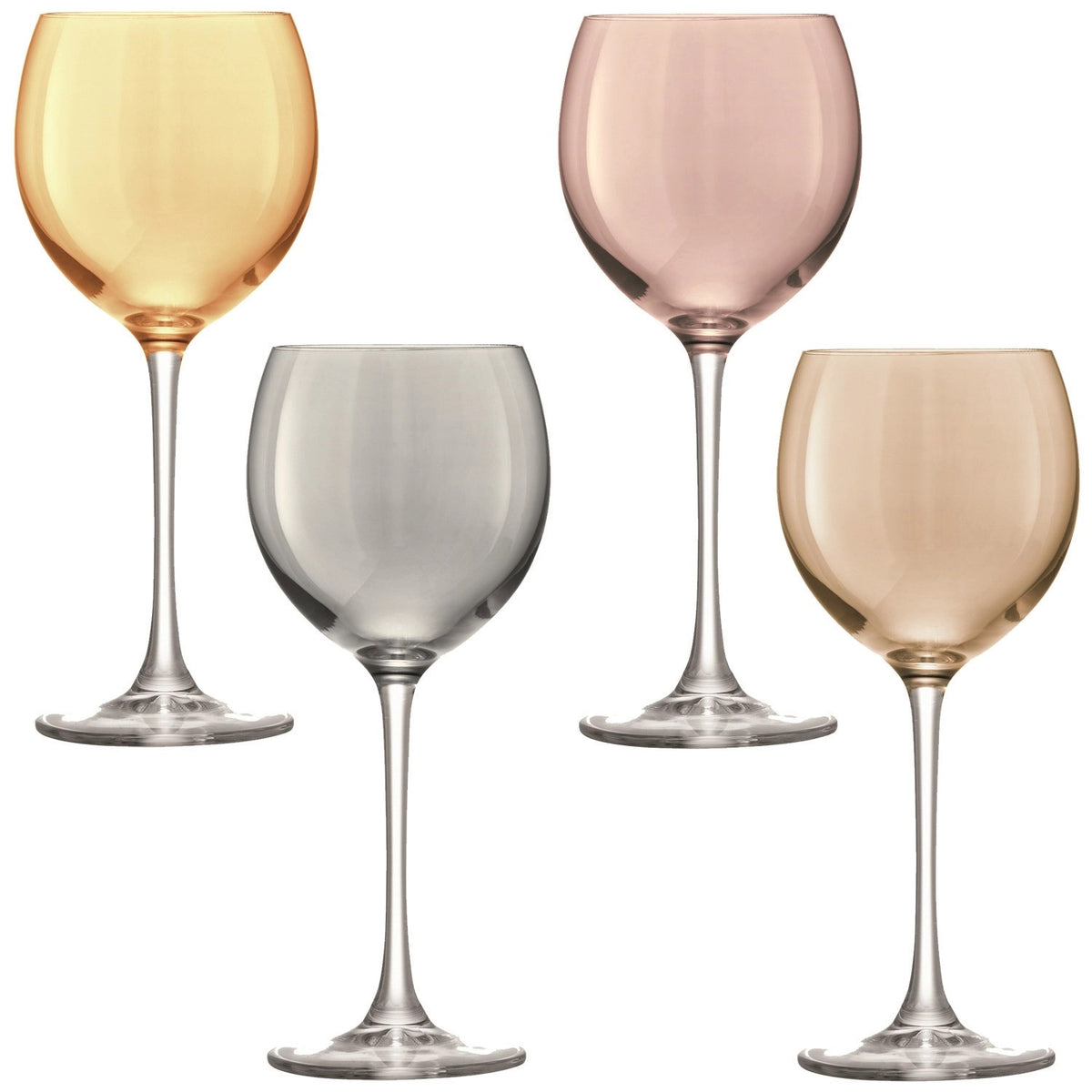 4er Set Polka Weinglas 400ml - metall assort. in Grau präsentiert im Onlineshop von KAQTU Design AG. Universal Weingläser ist von LSA