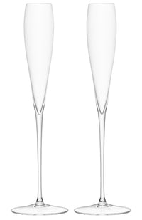 Set di 2 flute da vino e champagne da 100 ml - trasparenti