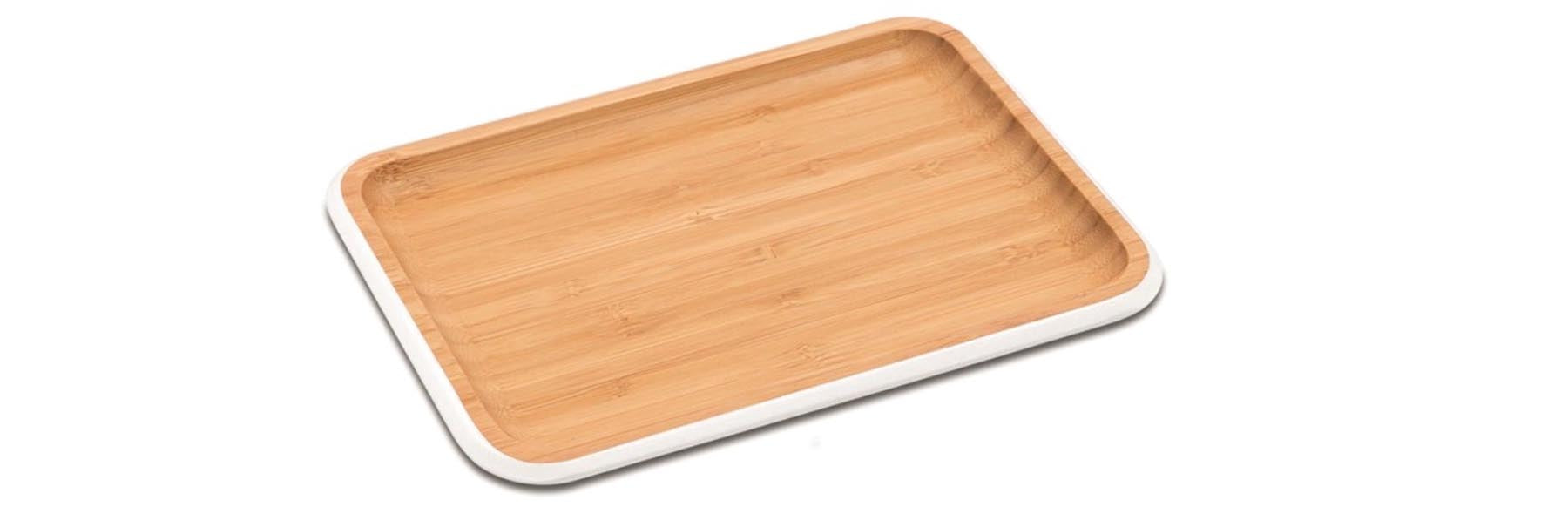Serviertablett S, weiss 22x15cm in Braun präsentiert im Onlineshop von KAQTU Design AG. Tablett ist von Pebbly