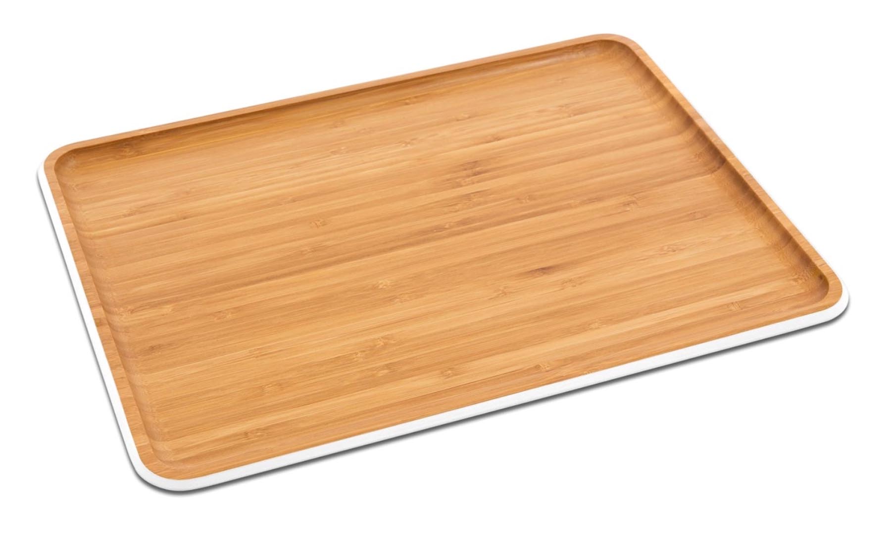 Serviertablett L, weiss 40x30cm in Braun präsentiert im Onlineshop von KAQTU Design AG. Tablett ist von Pebbly