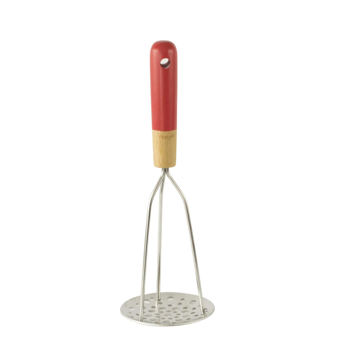 Pebbly Kartoffelstampfer rot, Bambus, 30cm in Rot präsentiert im Onlineshop von KAQTU Design AG. Küchenhelfer ist von Pebbly