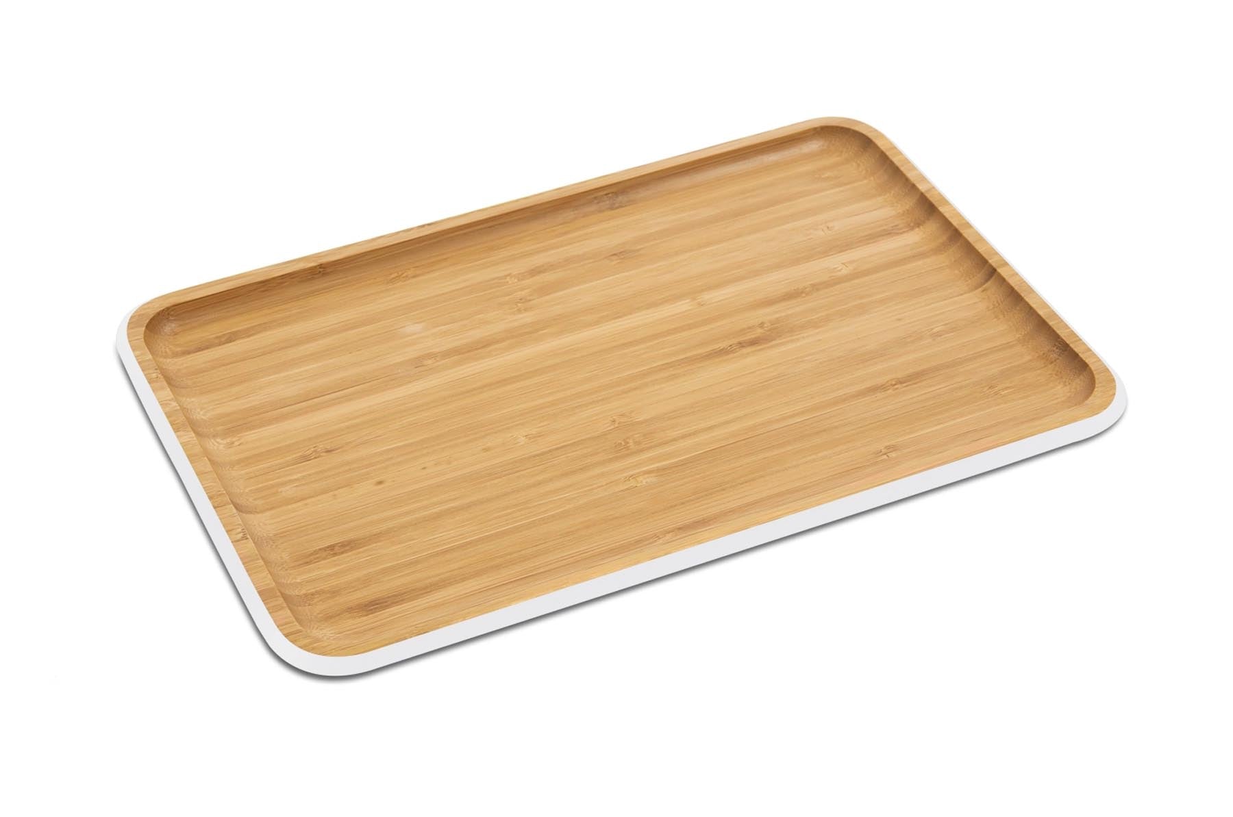 Serviertablett M, weiss 33x21cm in Braun präsentiert im Onlineshop von KAQTU Design AG. Tablett ist von Pebbly