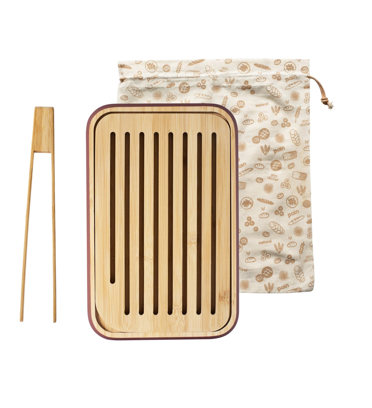 3er Set Bäcker mit Brotbrett, Toastzange, Brotbeutel in Braun präsentiert im Onlineshop von KAQTU Design AG. Brotkorb ist von Pebbly