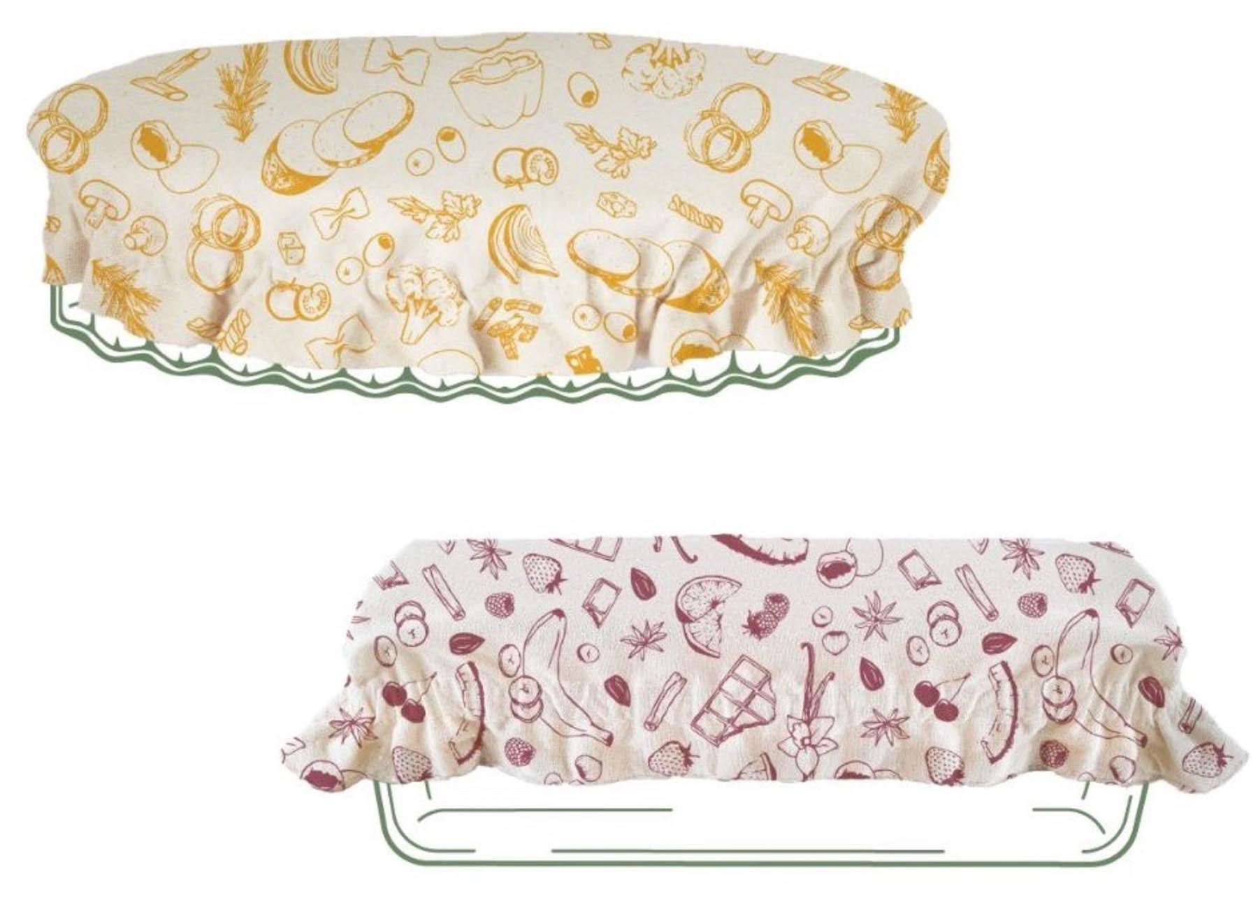 2er Set Abdeckung Baumwolle rund D30cm, recht 31x17cm in Mehrfarbig präsentiert im Onlineshop von KAQTU Design AG. Aufbewahrungsbehälter ist von Pebbly