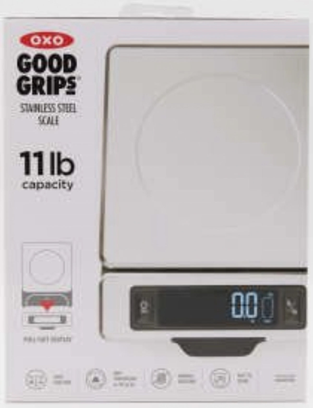 GG Haushaltswaage Edelstahl 5kg ausziehbar weiss in Silber präsentiert im Onlineshop von KAQTU Design AG. Waage ist von OXO