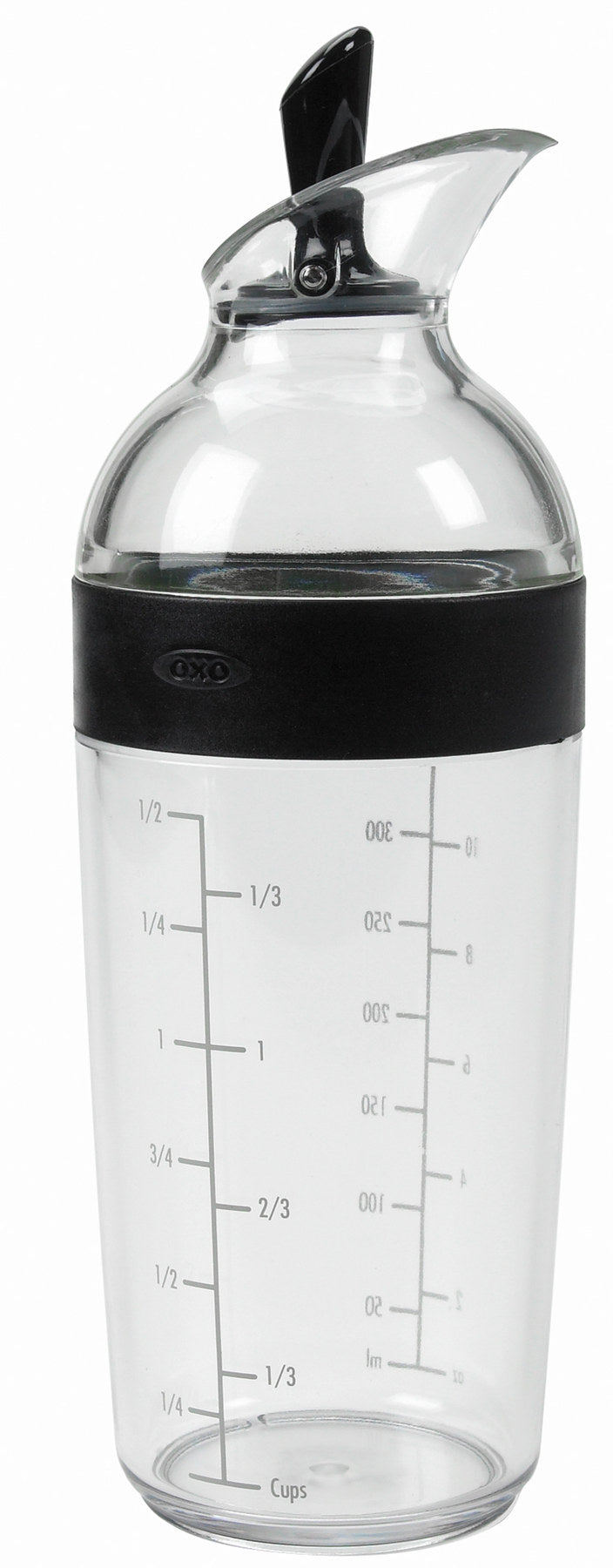 Salatdressing Shaker gross 350ml, schwarz in Schwarz präsentiert im Onlineshop von KAQTU Design AG. Salatzubehör ist von OXO