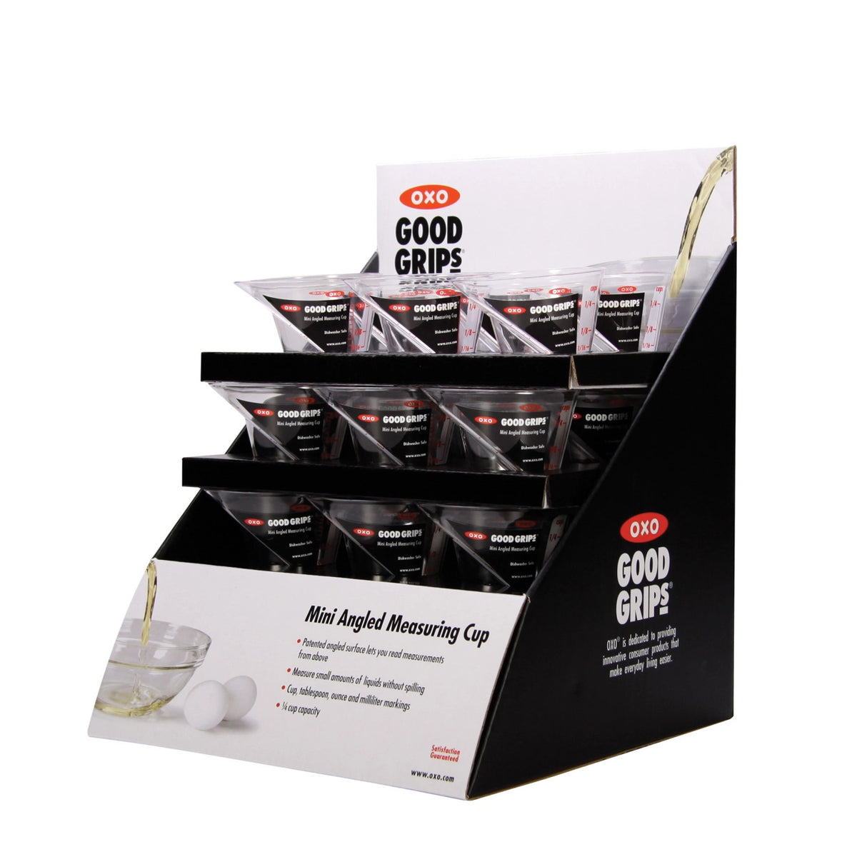 Abgewinkelter Messbecher Mini, 60 ml in Transparent präsentiert im Onlineshop von KAQTU Design AG. Küchenhelfer ist von OXO