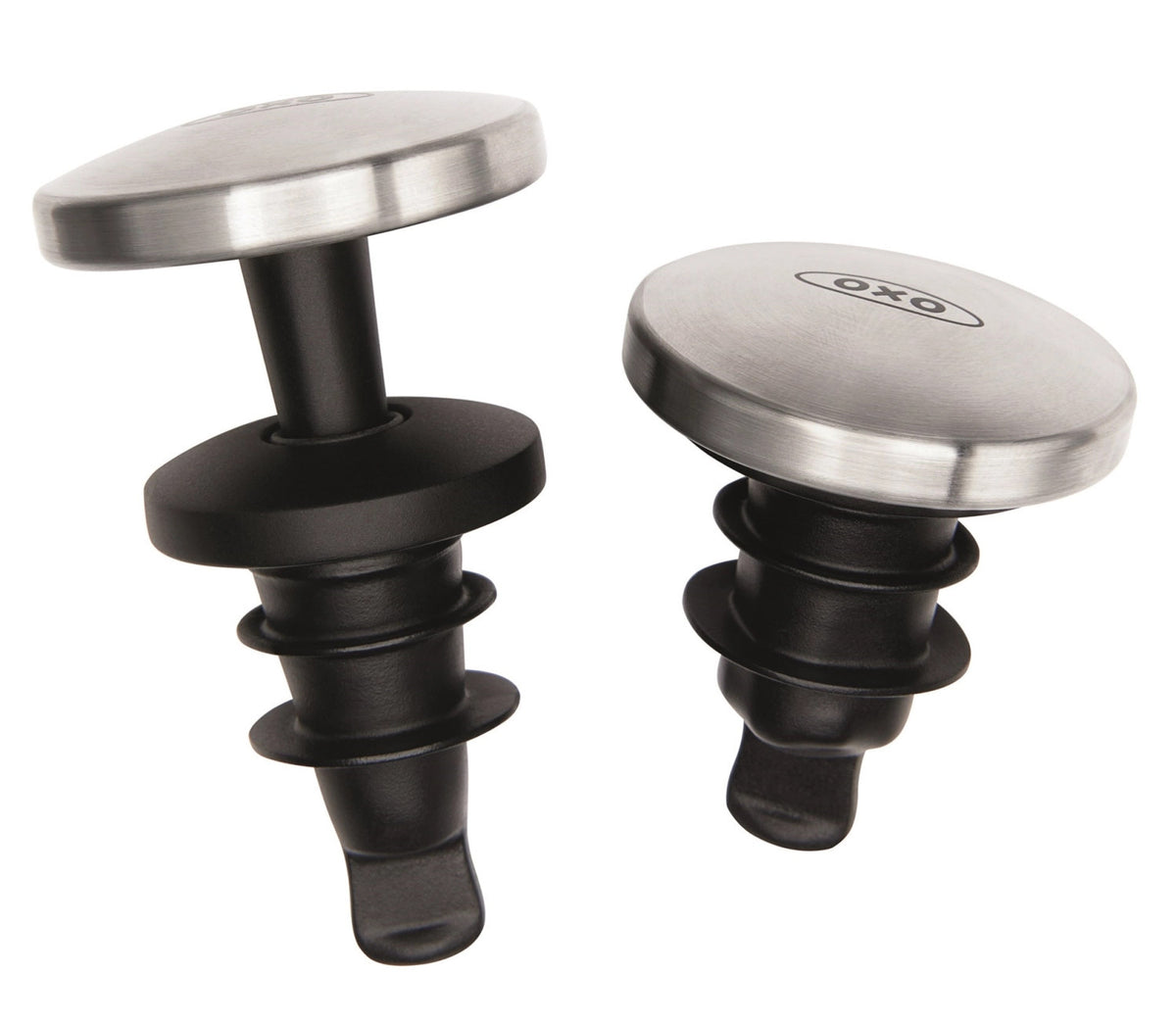 Good Grips Steel Weinflaschenverschluss, 2er Set in Silber präsentiert im Onlineshop von KAQTU Design AG. Barzubehör ist von OXO