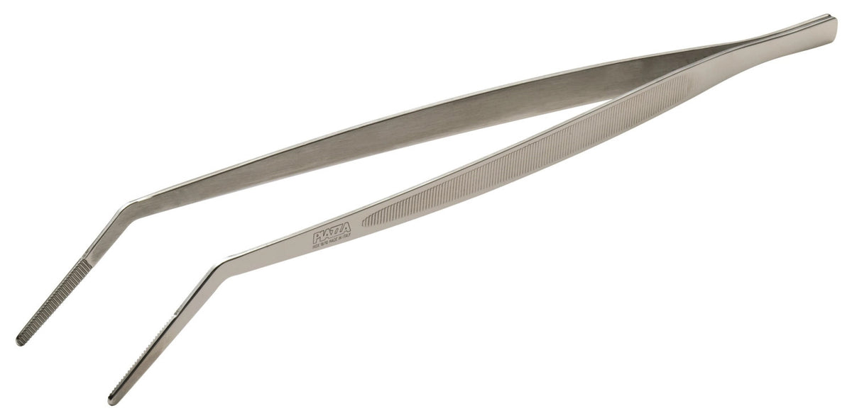 Küchenpinzette abgewinkelt 30cm in Silber präsentiert im Onlineshop von KAQTU Design AG. Backutensilien ist von Piazza