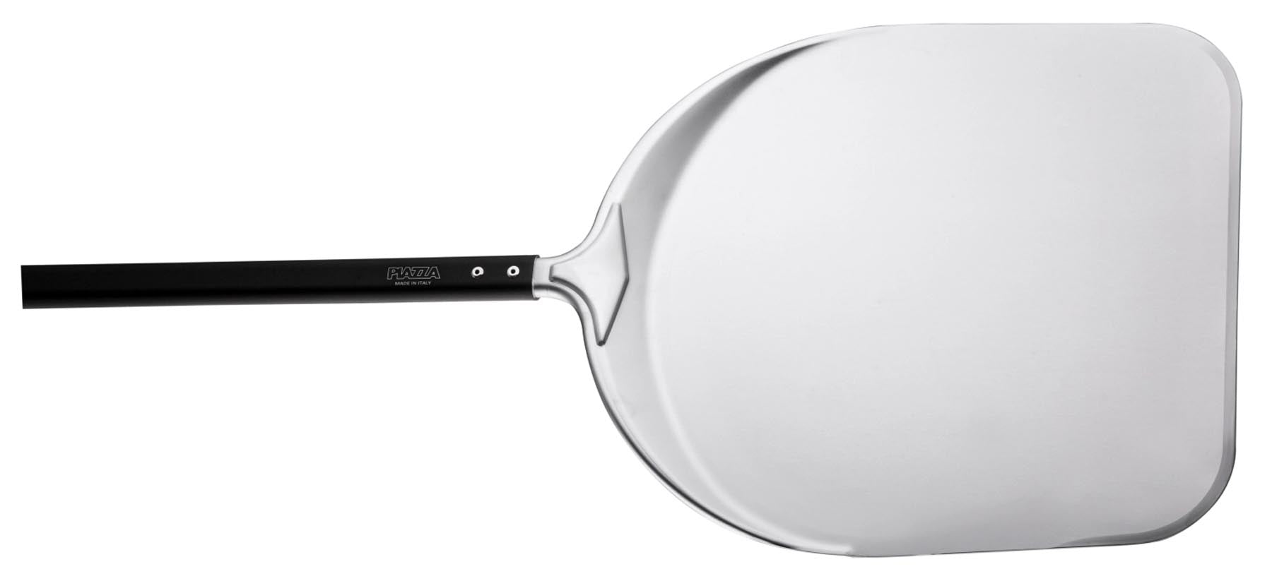 Pizzaschieber Alu rechteckig 33cm L total 187cm Griff rot in Silber präsentiert im Onlineshop von KAQTU Design AG. Pizza ist von Piazza