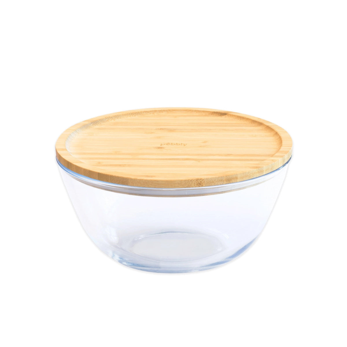 Pebbly Vorratsglas m. Bambusd., 2.6l, D23 H11.06cm rund in Braun präsentiert im Onlineshop von KAQTU Design AG. Aufbewahrungsdose ist von Pebbly
