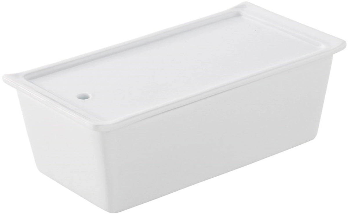 Terrine mit Deckel/Tablett, 24x11x7 cm, weiss in Weiss präsentiert im Onlineshop von KAQTU Design AG. Schale ist von Revol