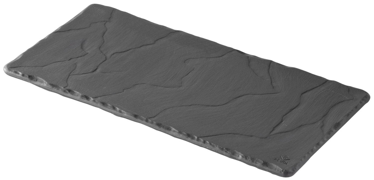 Tablett rechteckig, 25x12 cm, Schiefer-Stil in Schwarz präsentiert im Onlineshop von KAQTU Design AG. Tablett ist von Revol