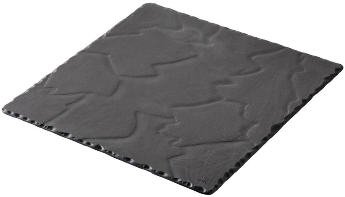 Teller quadratisch 25x25cm, Schiefer-Stil in Silber präsentiert im Onlineshop von KAQTU Design AG. Teller ist von Revol