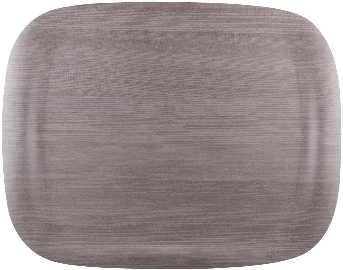 Tablett Earth Wave Art Grey Wood 46x36cm in Silber präsentiert im Onlineshop von KAQTU Design AG. Tablett ist von Roltex