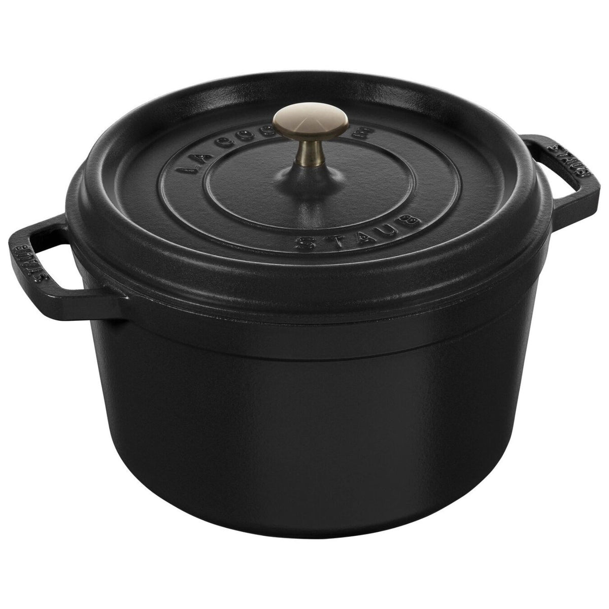 Schwarze Cocotte La Cocotte hoch von Staub aus Gusseisen in runder Form