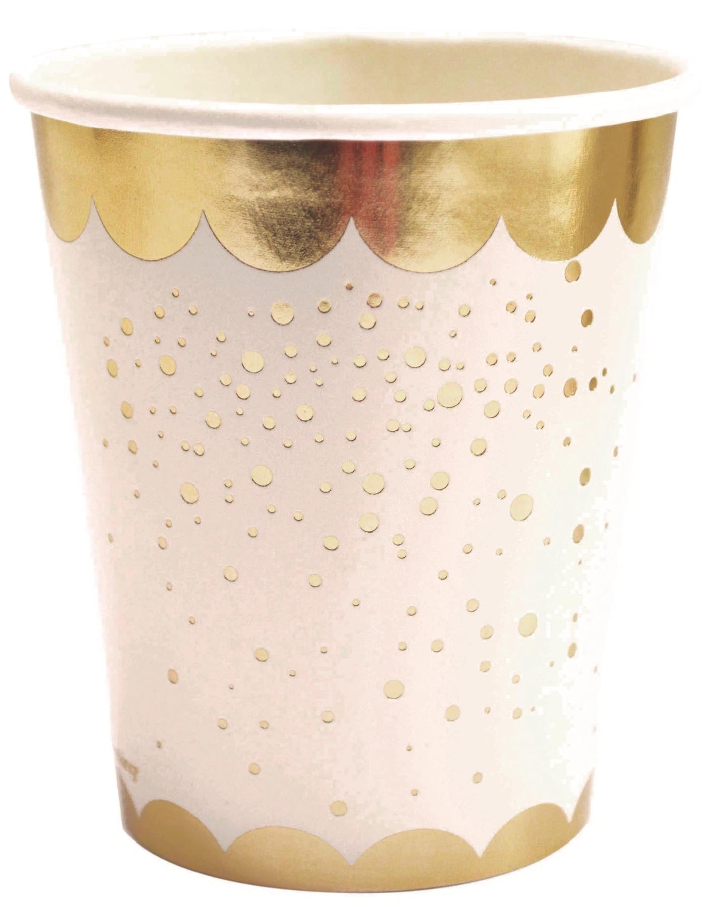 Becher Karton, 8 Stk. Gold 25cl in Gold präsentiert im Onlineshop von KAQTU Design AG. Teller ist von Scrap Cooking