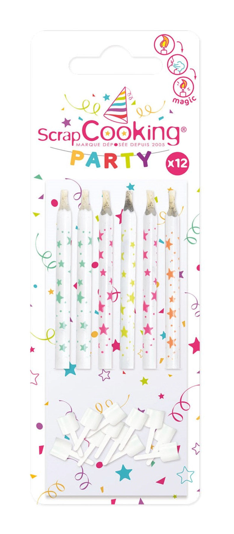 12 Stk. Kerzen Sterne in Mehrfarbig präsentiert im Onlineshop von KAQTU Design AG. Kerzen ist von Scrap Cooking