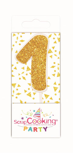 Mini candle number 1 gold
