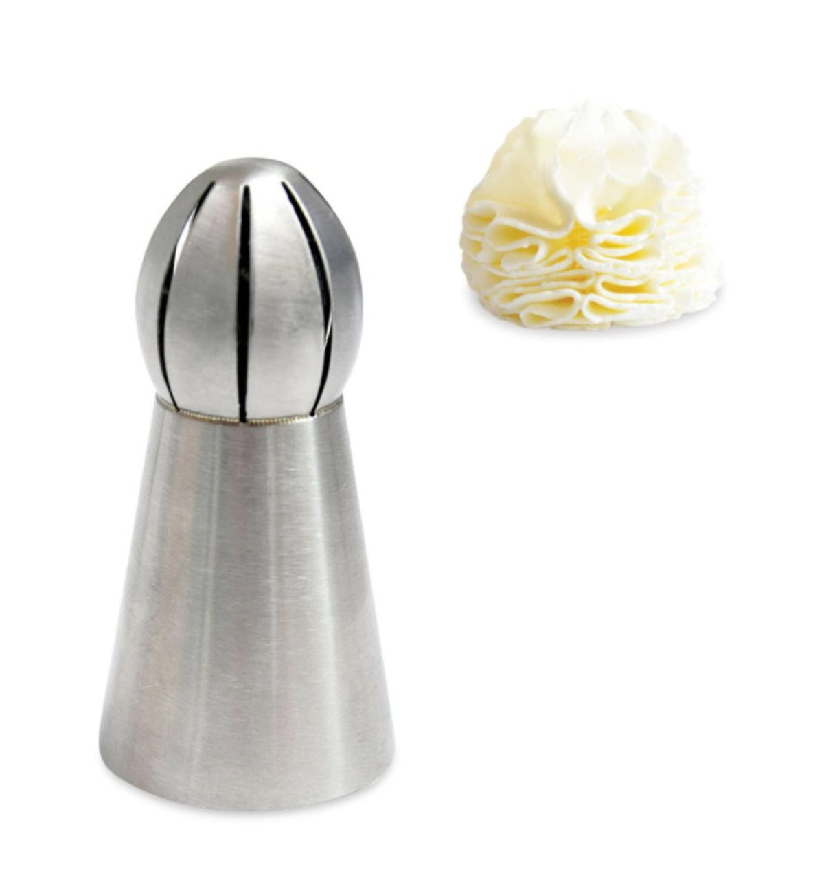 Silberner Spritzaufsatz Chantilly aus Edelstahl, Backutensil von Scrap Cooking