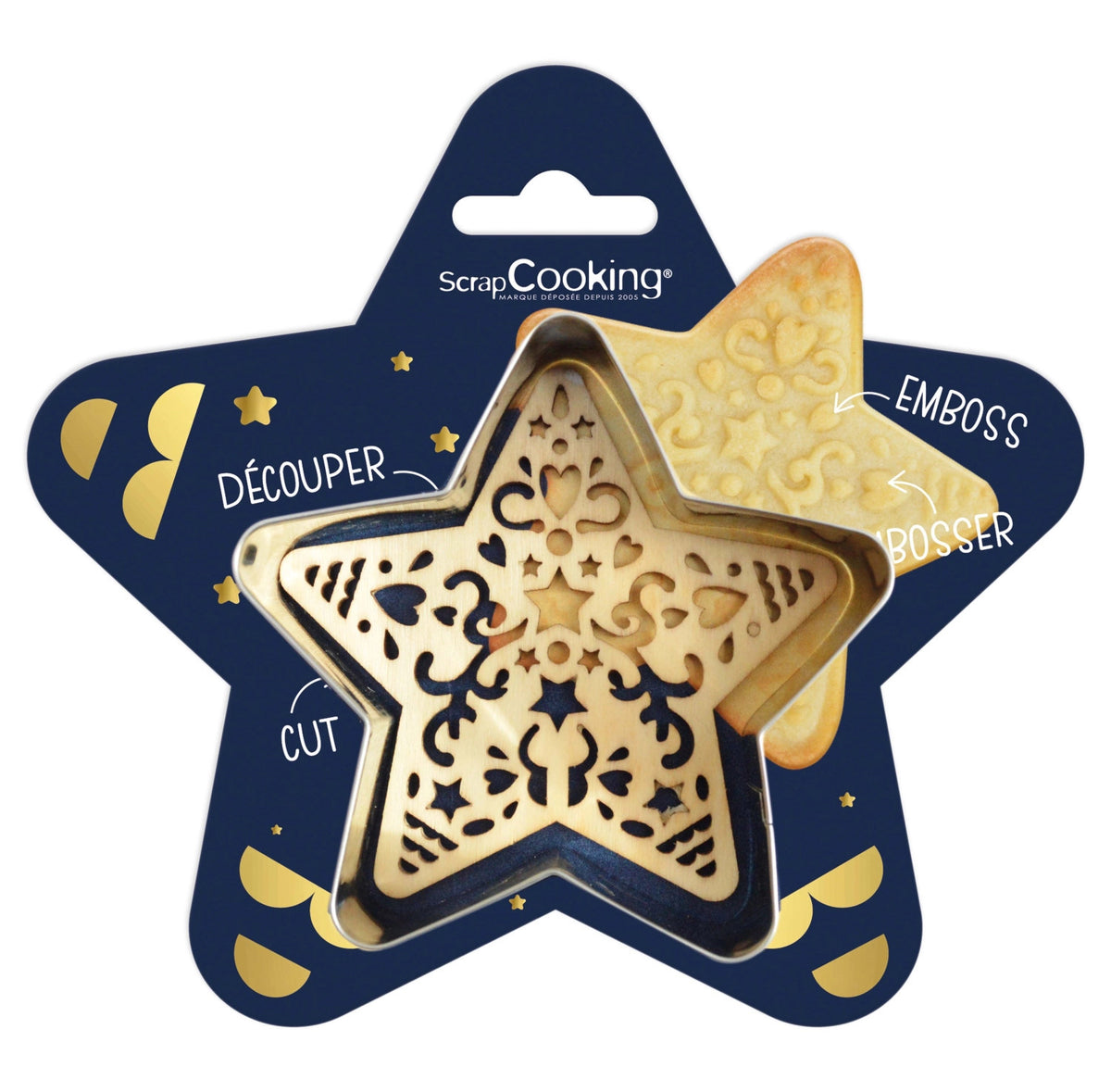 Ausstechform u. Holzpräger Stern in Silber präsentiert im Onlineshop von KAQTU Design AG. Ausstecher ist von Scrap Cooking