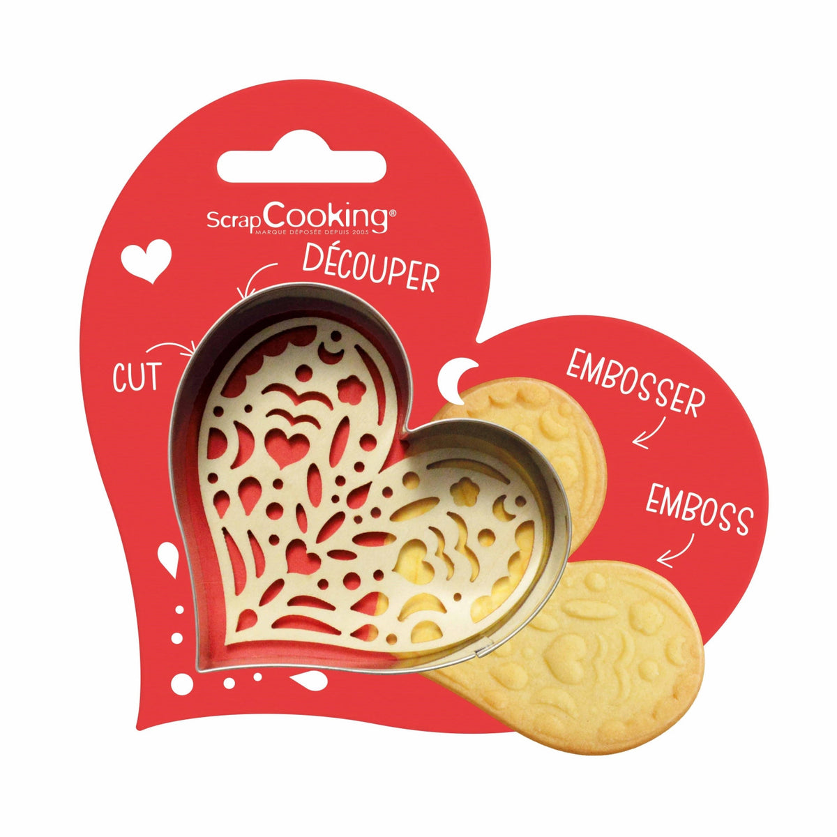 Ausstechform u. Holzpräger Herz in Silber präsentiert im Onlineshop von KAQTU Design AG. Ausstecher ist von Scrap Cooking