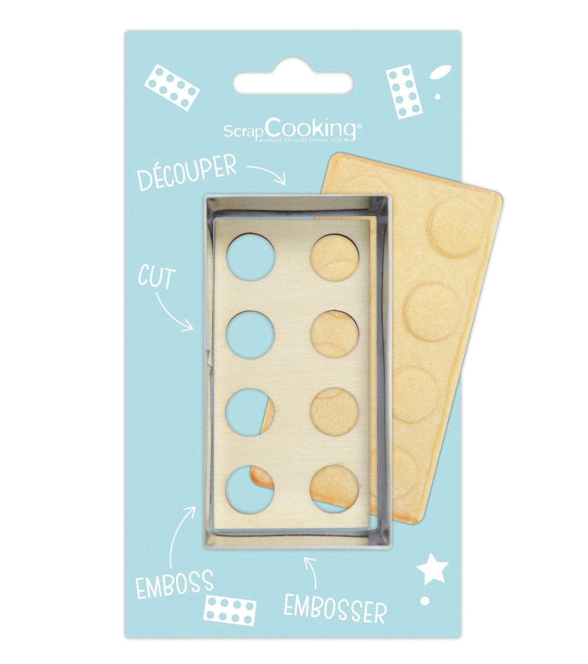 Ausstechform u. Holzpräger Backstein in Silber präsentiert im Onlineshop von KAQTU Design AG. Ausstecher ist von Scrap Cooking