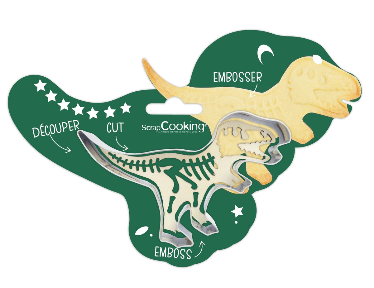 Ausstechform u. Holzpräger Dino in Silber präsentiert im Onlineshop von KAQTU Design AG. Ausstecher ist von Scrap Cooking