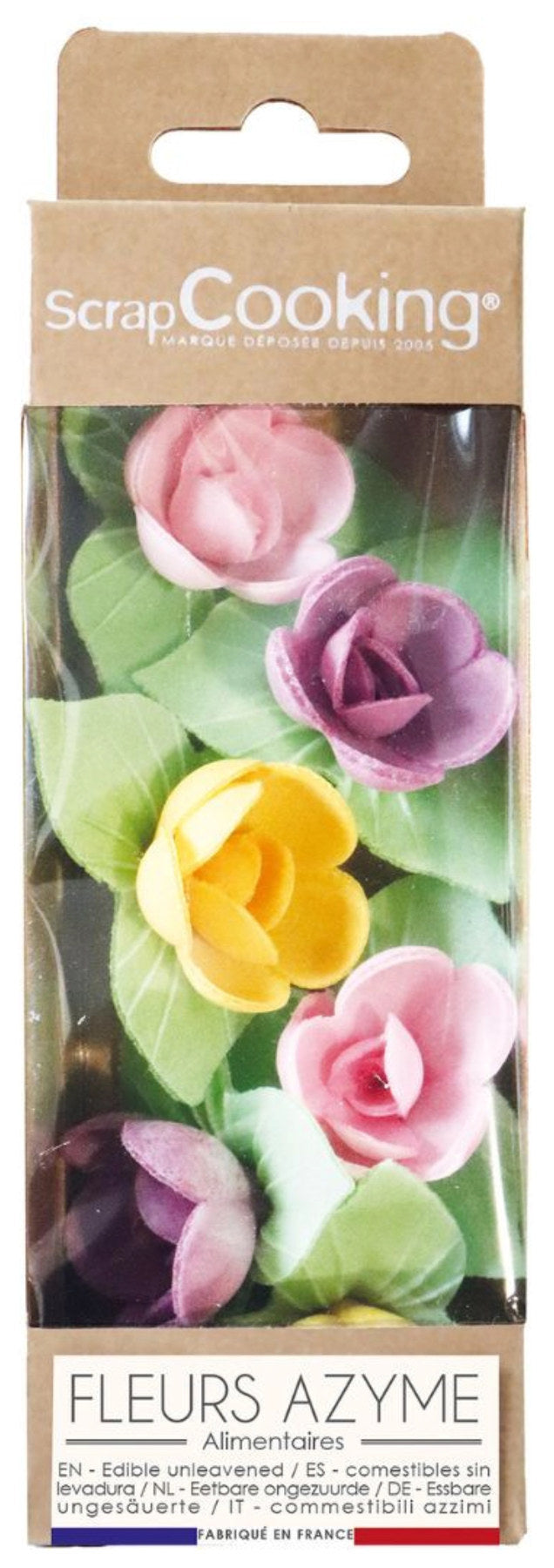 Wafer Deko. mini roses 6 Stk. mit white leaves in Mehrfarbig präsentiert im Onlineshop von KAQTU Design AG. Küchenhelfer ist von Scrap Cooking