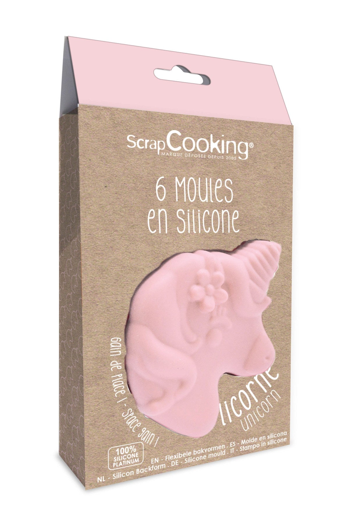 6 Einzelne Silikonformen Einhorn in Pink präsentiert im Onlineshop von KAQTU Design AG. Backform / Backblech ist von Scrap Cooking