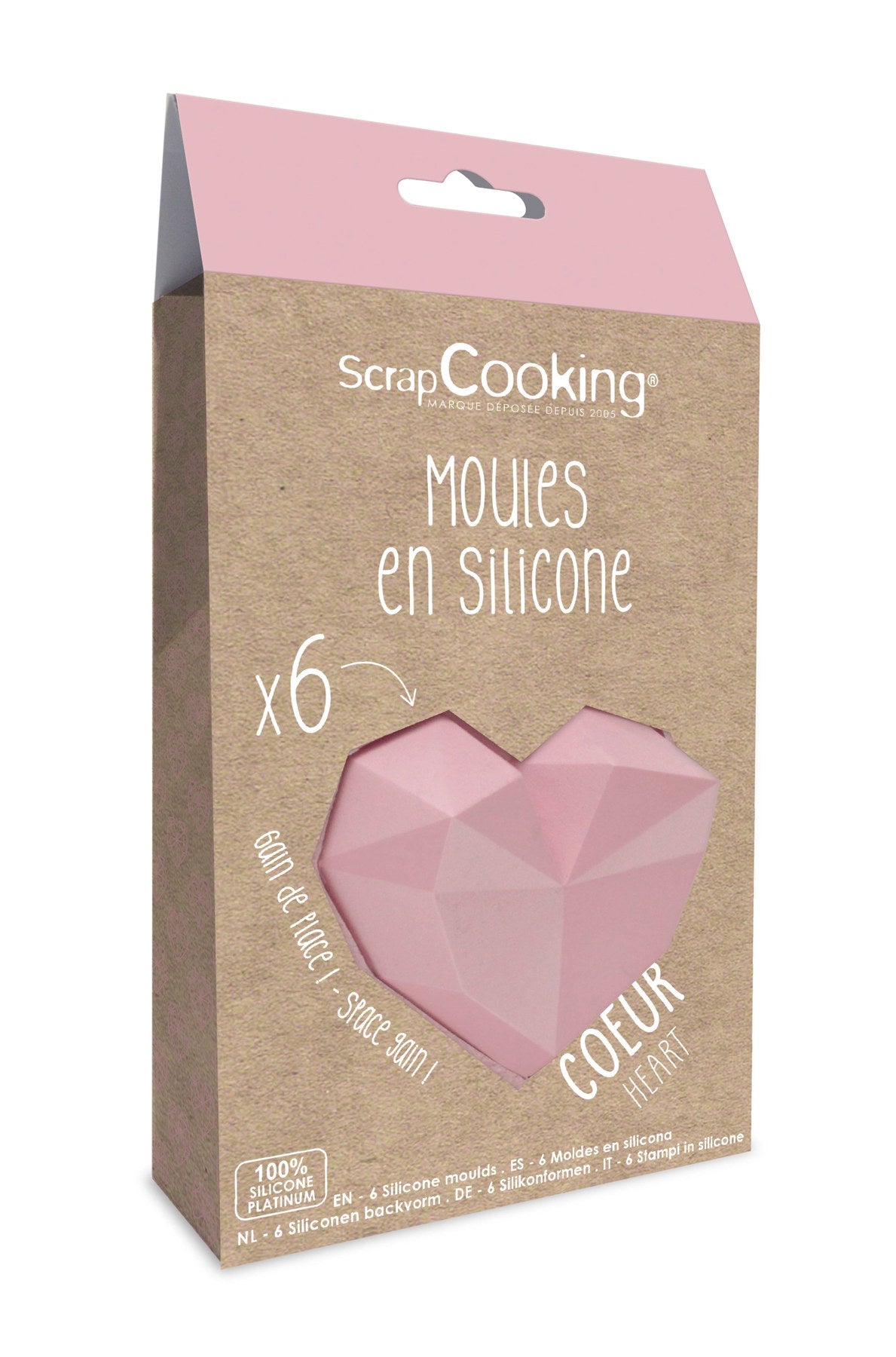 6er Set Silikonform Diamantherzen in Pink präsentiert im Onlineshop von KAQTU Design AG. Backform / Backblech ist von Scrap Cooking