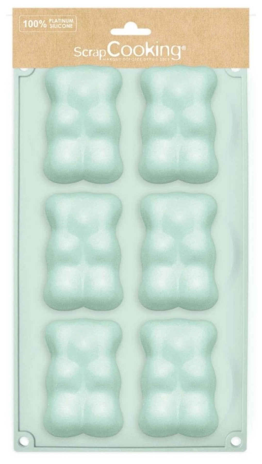 6er Silikonbackform Teddy Bär in Grün präsentiert im Onlineshop von KAQTU Design AG. Backform / Backblech ist von Scrap Cooking