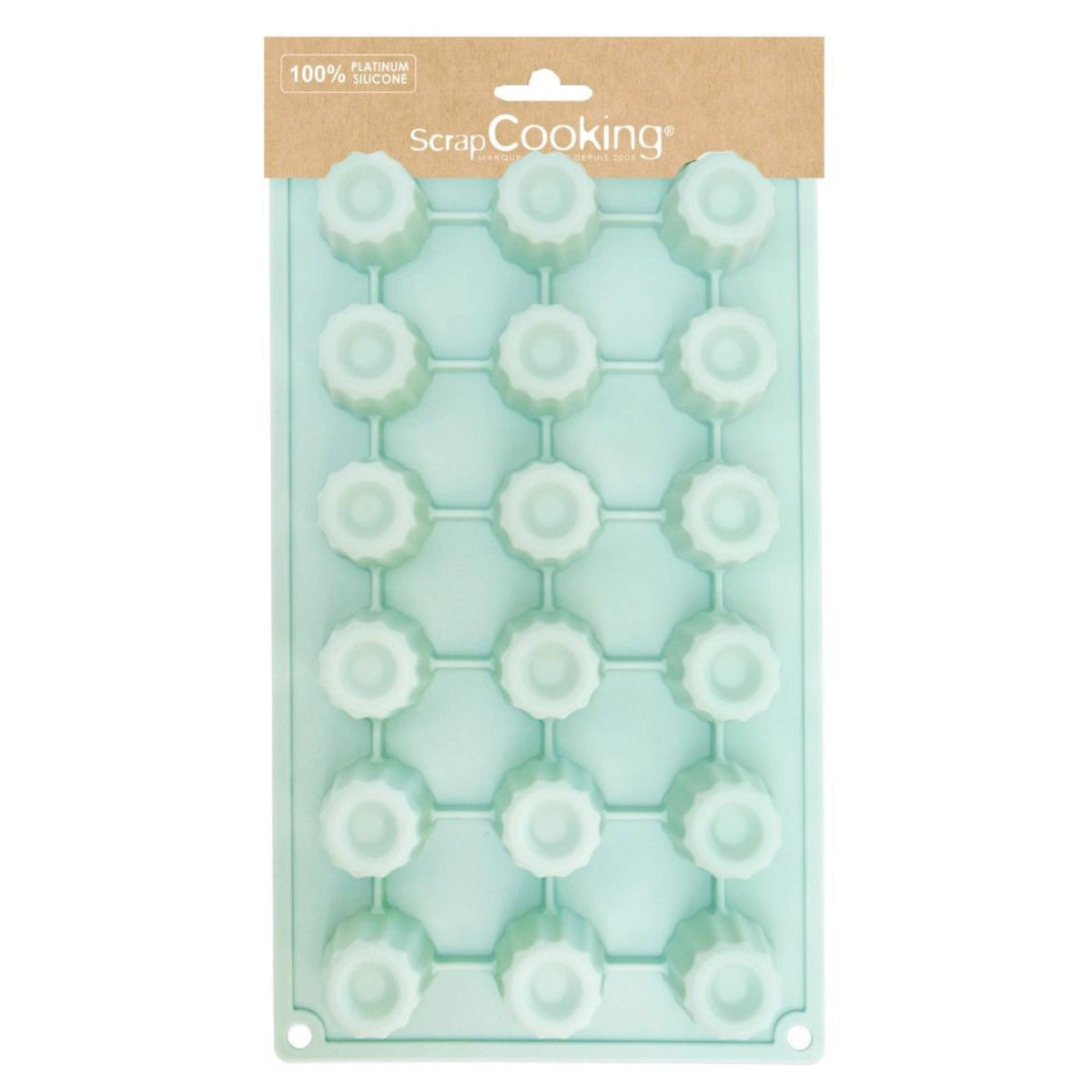18er Silikonbackform Mini Cannelés in Blau präsentiert im Onlineshop von KAQTU Design AG. Backform / Backblech ist von Scrap Cooking
