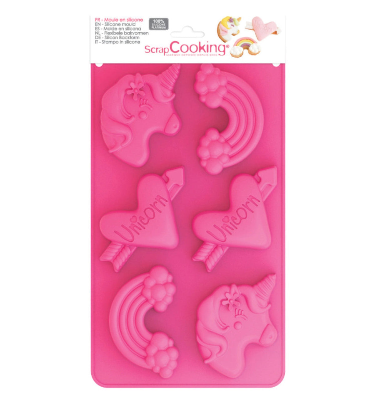 6er Silikonbackform Einhorn in Pink präsentiert im Onlineshop von KAQTU Design AG. Backform / Backblech ist von Scrap Cooking