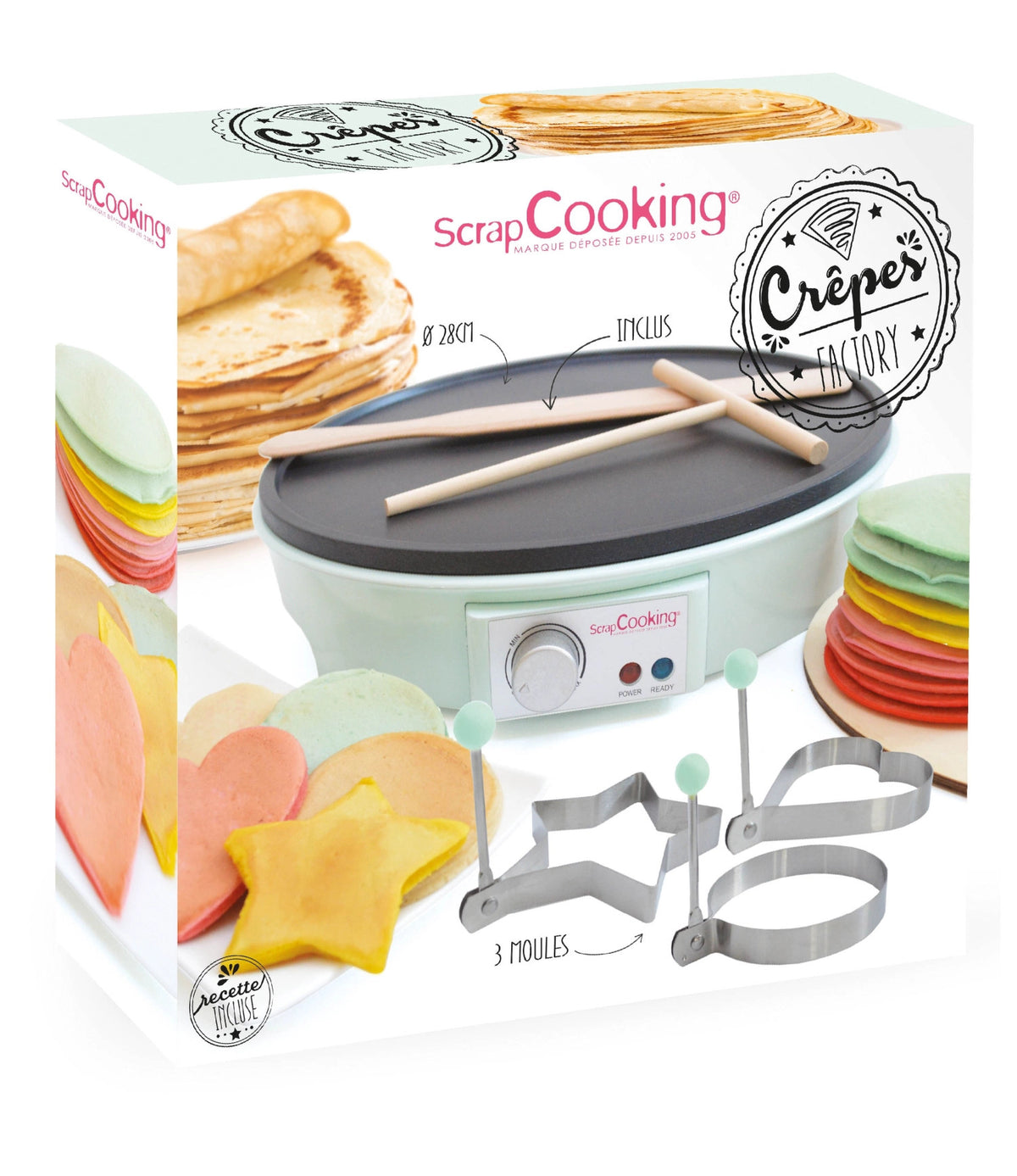 Crêpes-Factory in Grün präsentiert im Onlineshop von KAQTU Design AG. Küchengerät ist von Scrap Cooking