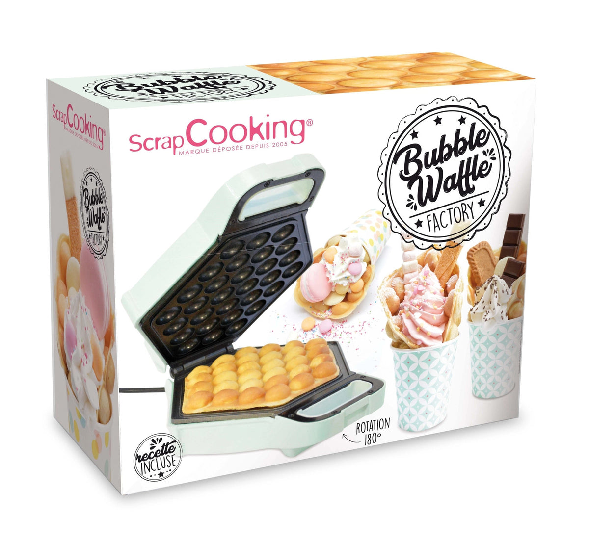 Bubble-Waffles Factory in Grün präsentiert im Onlineshop von KAQTU Design AG. Küchengerät ist von Scrap Cooking
