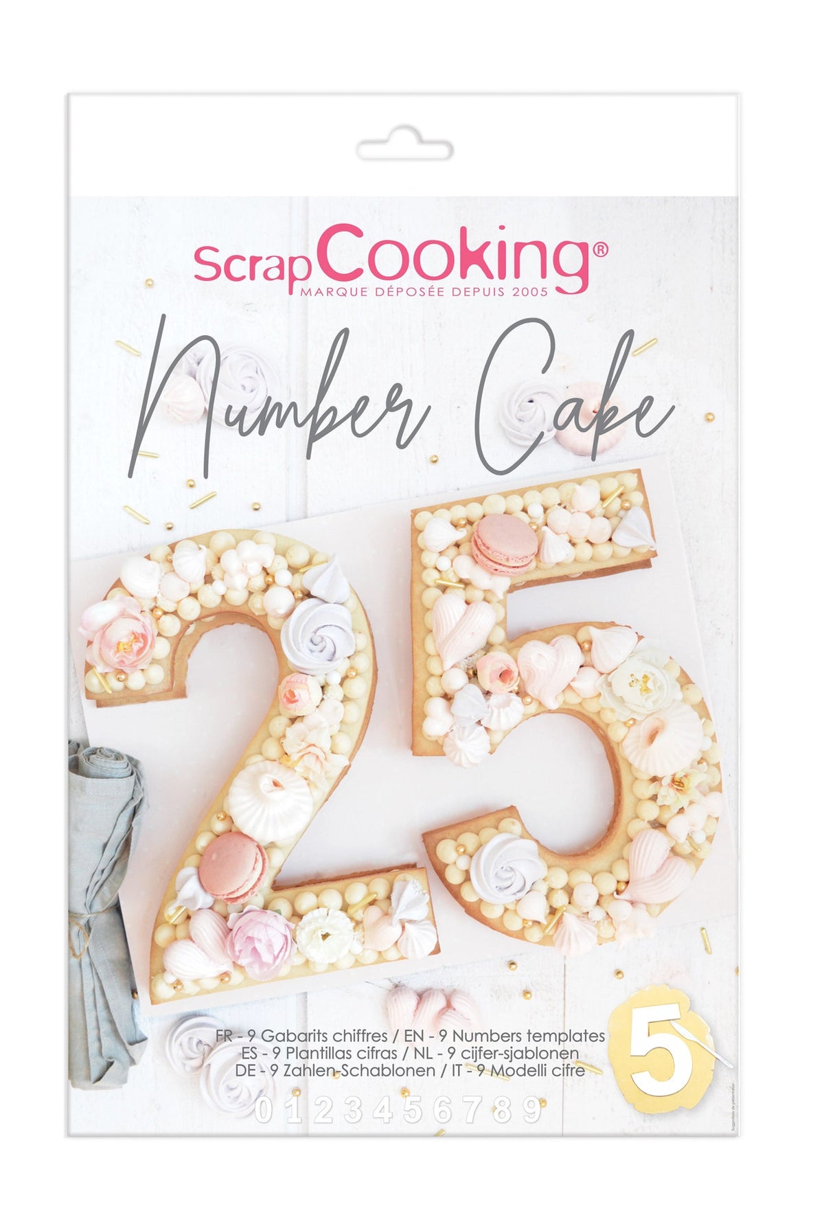 Schablonen Set für Zahlen 0-9 in Mehrfarbig präsentiert im Onlineshop von KAQTU Design AG. Backutensilien ist von Scrap Cooking