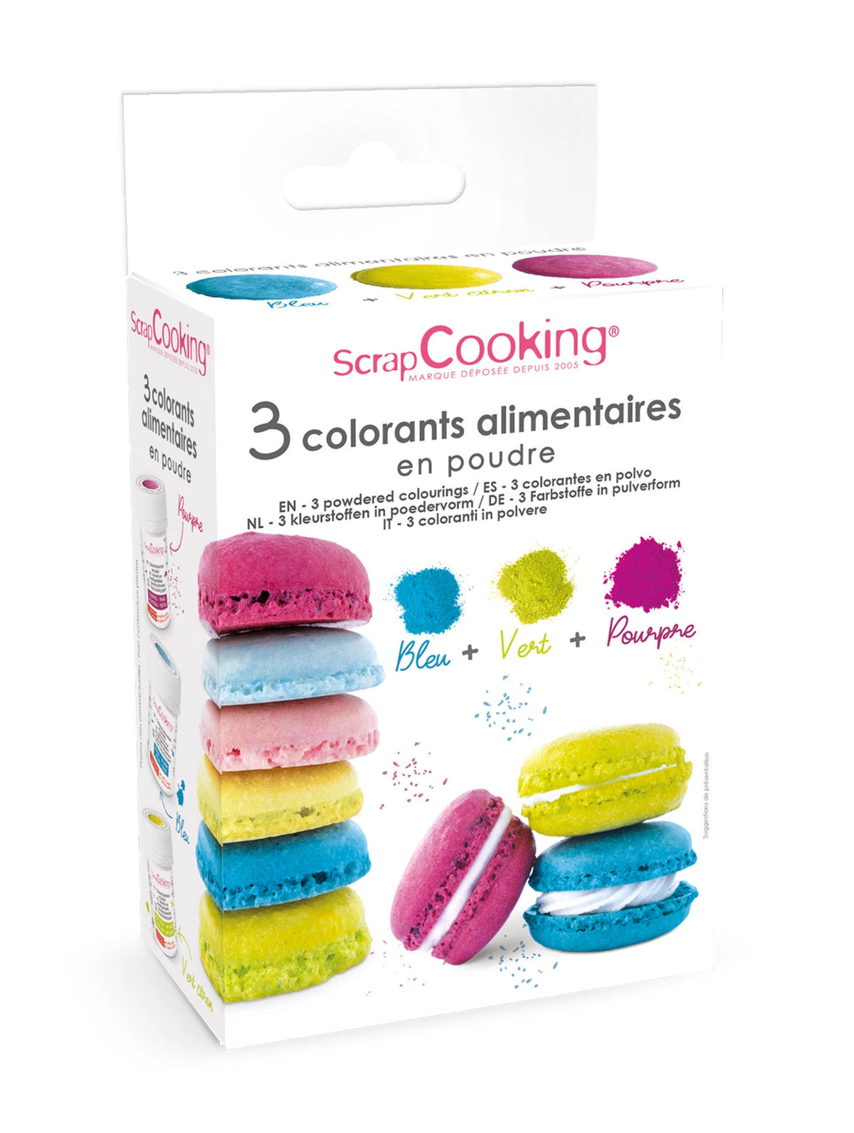 3-tlg. Set Farbbpulver blau grün lila 3x5g in Mehrfarbig präsentiert im Onlineshop von KAQTU Design AG. Zutaten ist von Scrap Cooking