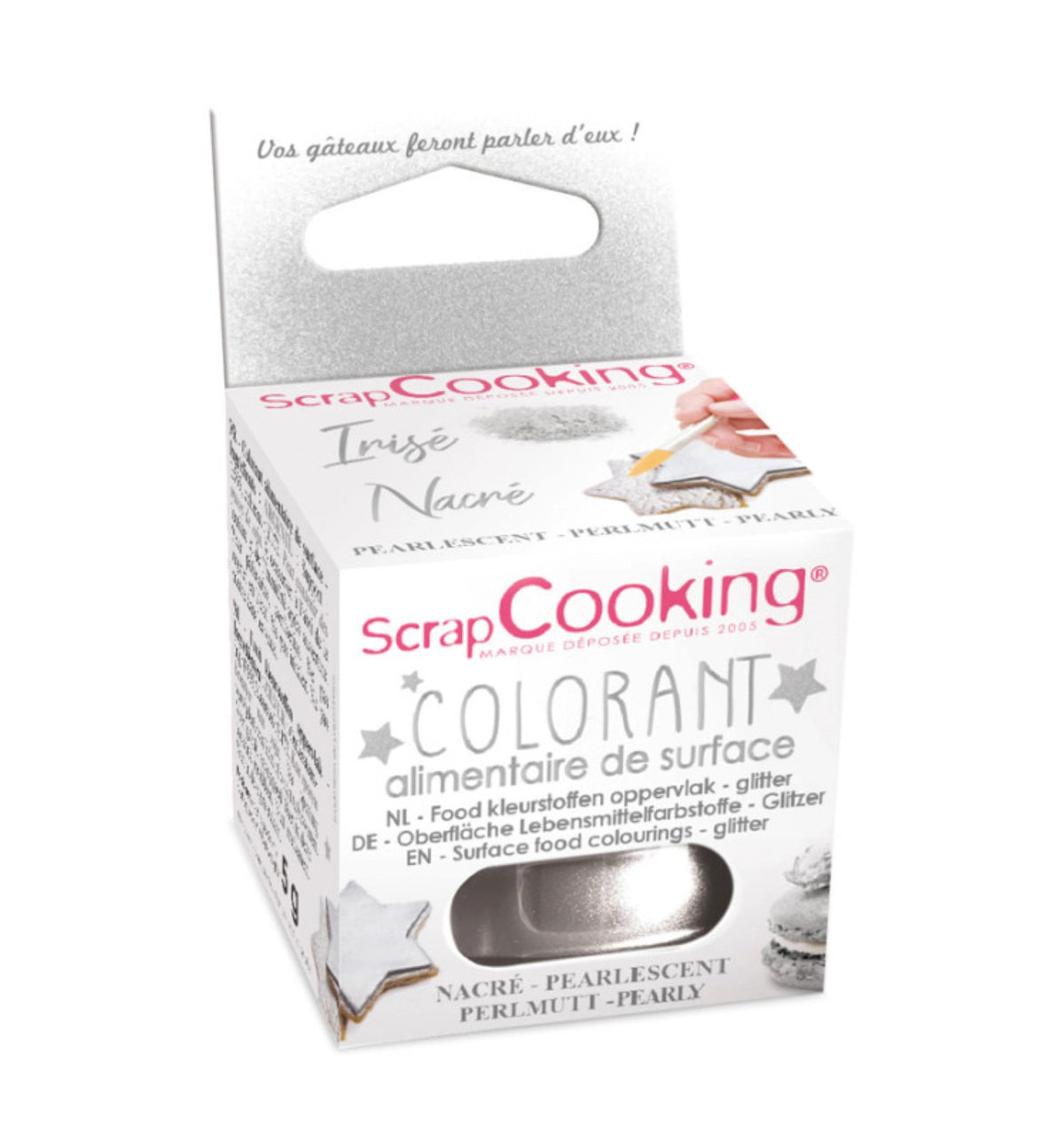 Lebensmittelpuder Glitzer Perlweiss 5g in Weiss präsentiert im Onlineshop von KAQTU Design AG. Zutaten ist von Scrap Cooking