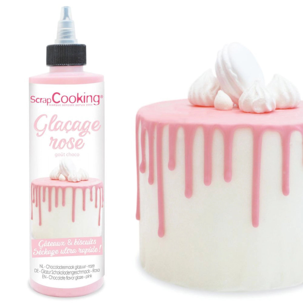 Schokoladengeschmacksglasur Drip Cake, rosa 130g in Pink präsentiert im Onlineshop von KAQTU Design AG. Zutaten ist von Scrap Cooking