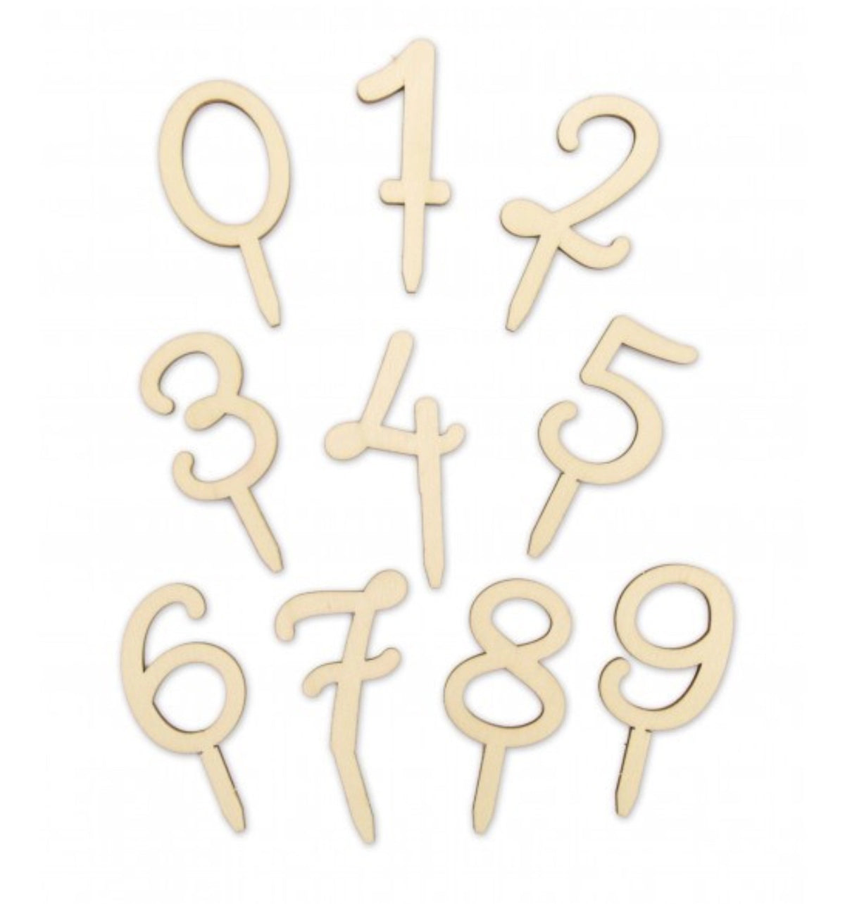 Cake Topper Holz, Zahlen 0-9 in Braun präsentiert im Onlineshop von KAQTU Design AG. Backutensilien ist von Scrap Cooking