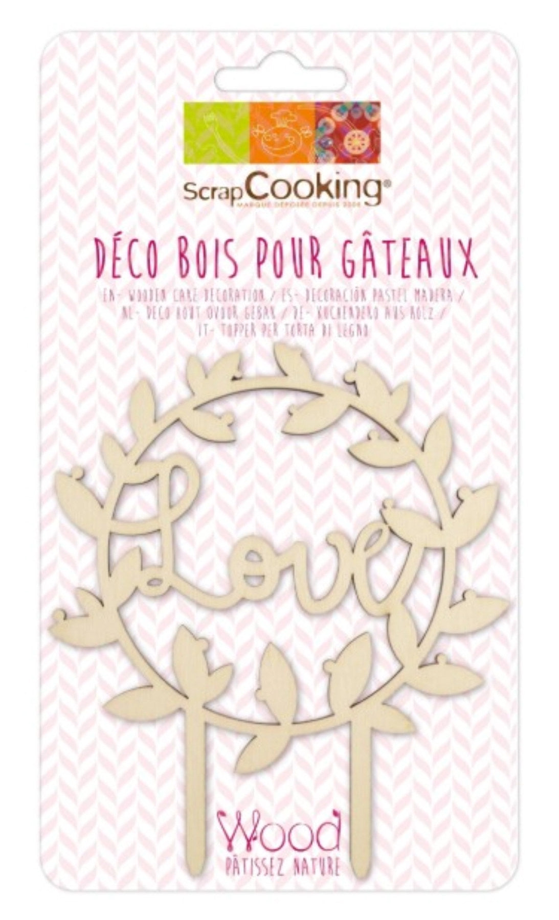 Cake Topper aus Holz Love in Braun präsentiert im Onlineshop von KAQTU Design AG. Backutensilien ist von Scrap Cooking