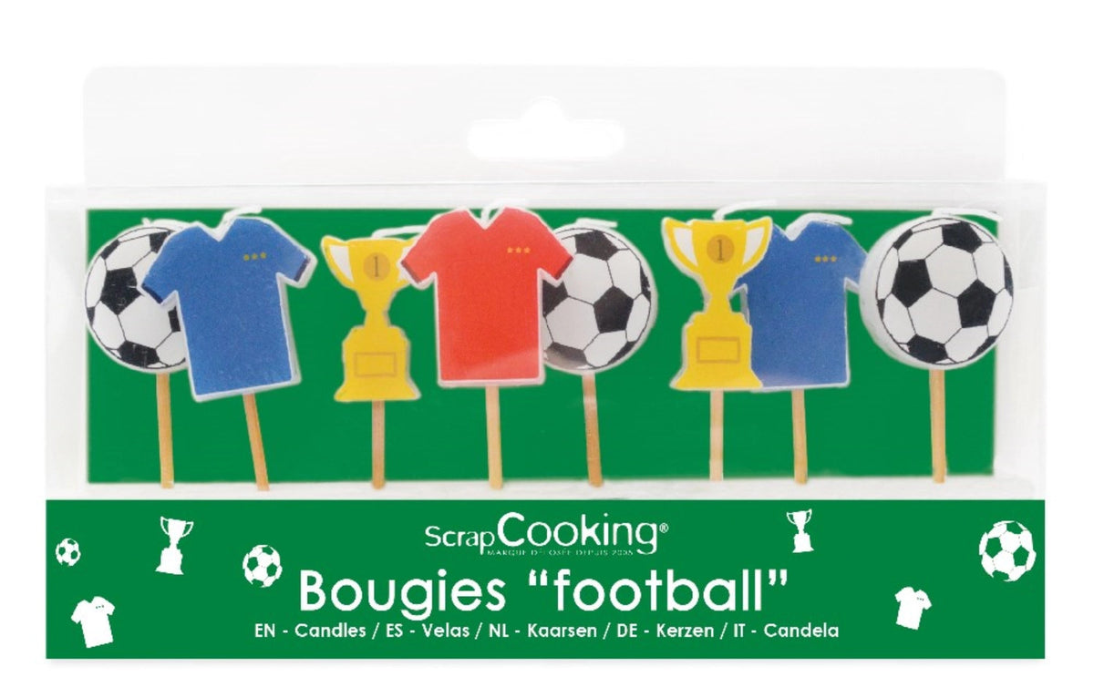 8tlg. Set Kerzen Fussball in Mehrfarbig präsentiert im Onlineshop von KAQTU Design AG. Kerzen ist von Scrap Cooking