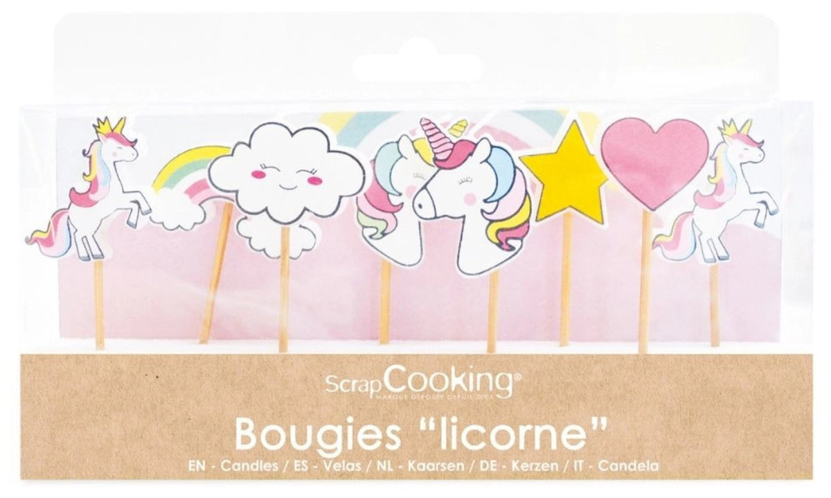 8 Stk. Kerzen Einhorn in Mehrfarbig präsentiert im Onlineshop von KAQTU Design AG. Kerzen ist von Scrap Cooking