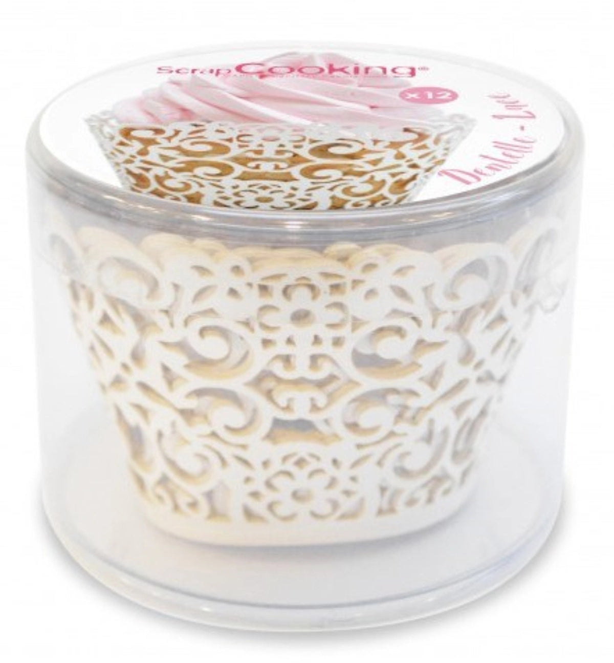 12 Stk. Cupcake-Wrappers Arabesk in Weiss präsentiert im Onlineshop von KAQTU Design AG. Muffinformen ist von Scrap Cooking