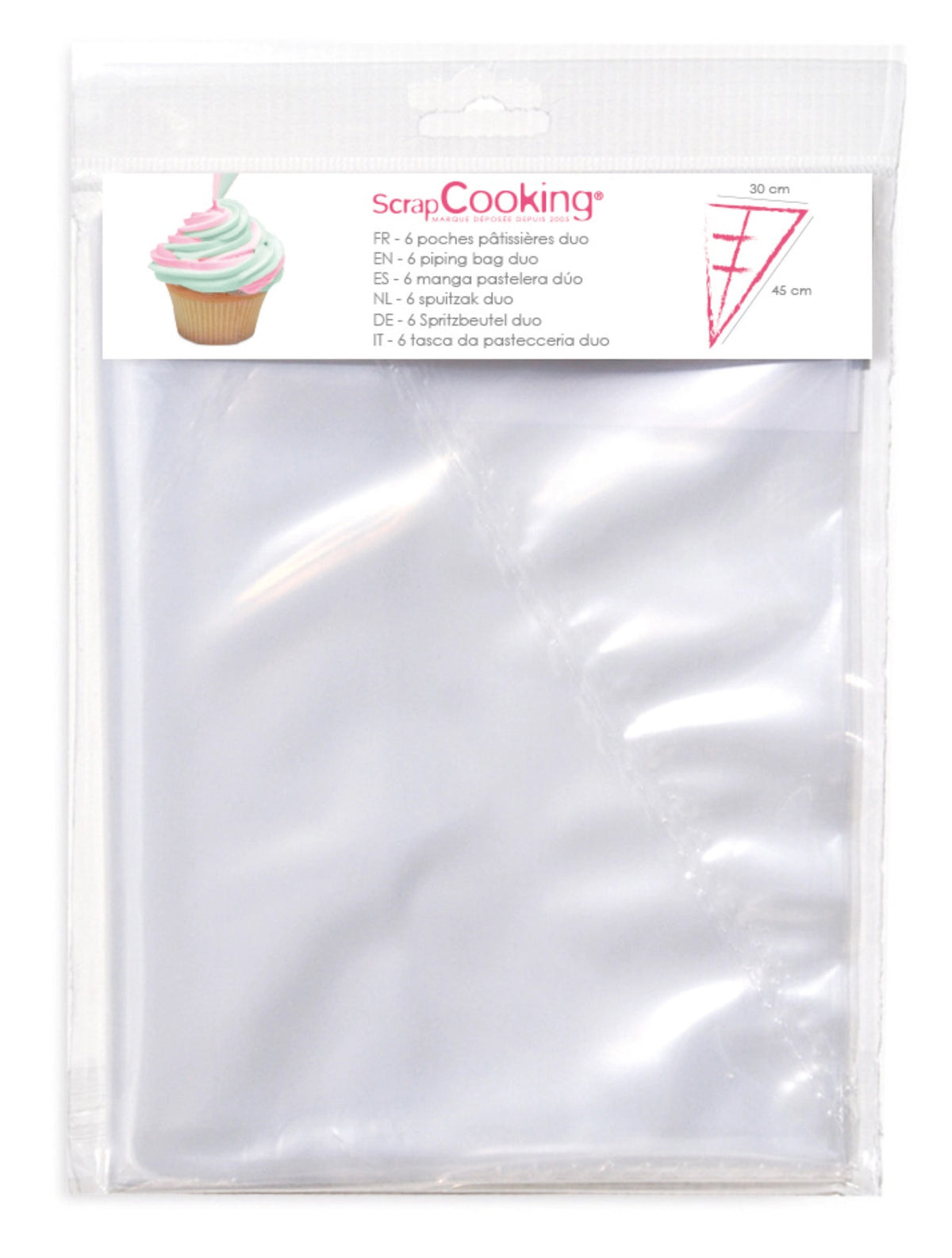 Spritzbeutel mit zwei Kammern 6 St. 30x25cm in Weiss präsentiert im Onlineshop von KAQTU Design AG. Backutensilien ist von Scrap Cooking