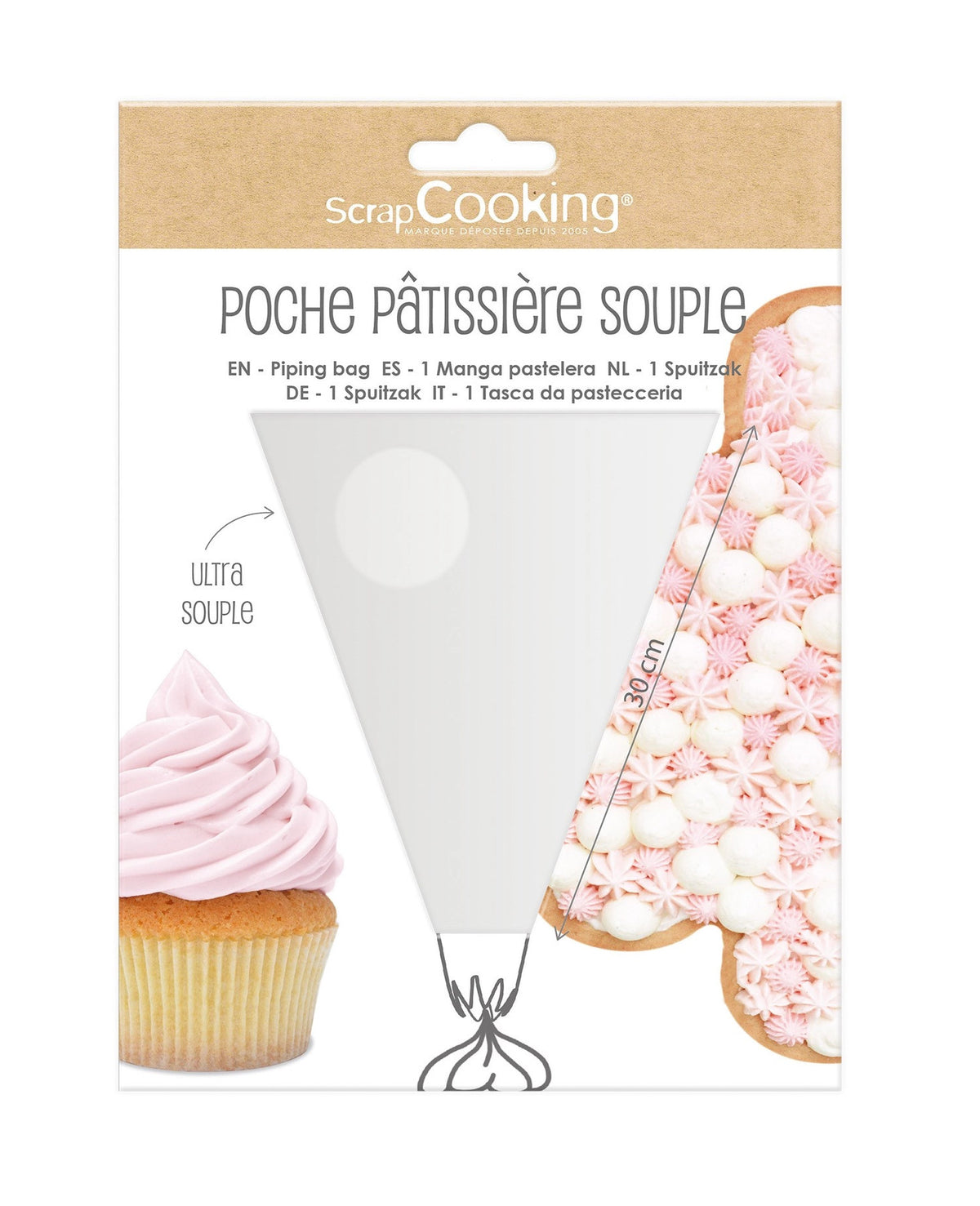 Spritzbeutel extra weich, wiederverwendbar 35cm in Weiss präsentiert im Onlineshop von KAQTU Design AG. Backutensilien ist von Scrap Cooking